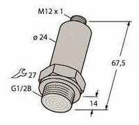 Turck Drucktrans- PT010R-29-LI3-H1140 mitter frontbd. m.Stromausg. 2L 6831554