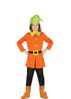 Disfraz de Enanito de Cuento naranja y verde para niños 5-6A