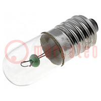 Ampoule: miniature; E10; 6,3VDC; 300mA; Bulle: cylindrique; 2W