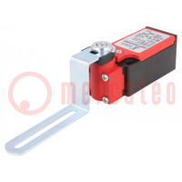 Safety switch: key operated; PSP; NC x2; IP65; plastic; black,red