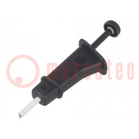Clip-on probe; hook type; black; Connection: soldered