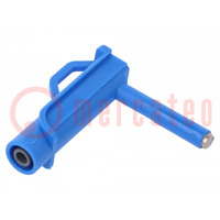 Magnetic cap; 4A; blue; Socket size: 4mm; Plating: nickel plated