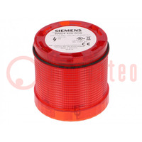 Segnalatore: luminoso; LED; rosso; 24VDC; 24VAC; IP65; Ø70x65,5mm