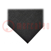 Fáradtsággátló szőnyeg; Szél: 600mm; Ho: 900mm; hab,PVC; fekete