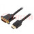 Kabel; DVI-D stekker (24+1),HDMI-stekker; PVC; Lngt: 5m; zwart