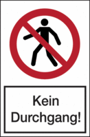 Warnaufsteller - Für Fußgänger verboten, Kein Durchgang!, Weiß, 48 x 25 cm