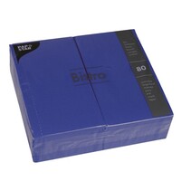 80 Servietten, 2-lagig 1/6-Falz 40 cm x 32 cm dunkelblau. Material: Tissue. Farbe: dunkelblau