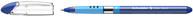 Kugelschreiber Slider Basic, Kappenmodell, F, blau, Schaftfarbe: transparent