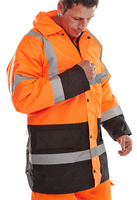 Beeswift CONSTRUCTOR TRAFFIC Jacket TWO TONE FLEECE LINED OR/BL 6XL
