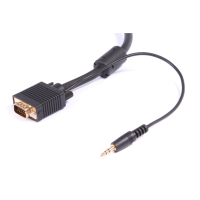 Uniformatic 12098 câble vidéo et adaptateur 20 m VGA (D-Sub) + 3,5 mm Noir