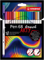 STABILO Pen 68 brush ARTY filctoll Különböző színekben 18 db