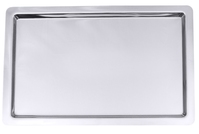 Bankettplatte, rechteckig aus Edelstahl 18/10, hochglänzend, glatt auslaufender