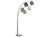 LED Stehlampe mehrflammig Stoff Bunt 5 Lampenschirme - 180cm groß