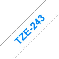 BROTHER szalag TZe-243, Fehér alapon Kék, Laminált, 18mm 0.7", 8 méter
