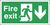 Safety Sign Fire Exit Running Man Arrow Down 150x450mm PVC FX04211R
