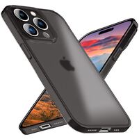 Ultra Dünne 0,3mm Hülle für iPhone 15 Pro Max Matt Slim Case Schutz Handyhülle Schwarz