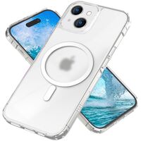 NALIA Matt Clear MagPower Cover compatible with iPhone 15 Plus Case [compatible with MagSafe|, Translucent Anti-Scratch Hard Acryl Back & Silicone Frame, Frosted Non-Yellowing A...