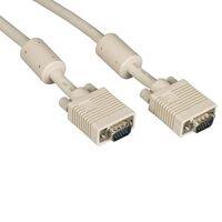 VGA VIDEO CABLE W/FERRITE , CORE M/M BEIGE 10FT (3M) ,