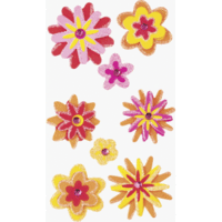 Sticker-Etikett Blumen Mix 11 Stück 4-farbig