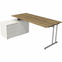Komplettarbeitsplatz start up mit Schreibtisch und Sideboard