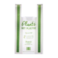 Vegware Compostable PLA Carrier Bags in Clear PLA - Medium - Pack of 500