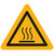 Warnschild, 25 mm, Warnung heiße Oberfläche, W017, ASR A1.3, DIN EN ISO 7010, Polyethylen, 1.000 Warnaufkleber