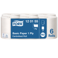 Tork Standard Papierwischtücher M2 120155 weiß / 1-lagige / 6 x 300 Meter