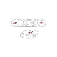 27mm Traffolyte valve marking tags - Red / White (201 to 225)