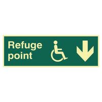 Refuge Point Arrow Down Sign