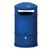 Rounded hooded top outdoor litter bin