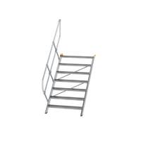 Treppe 45° Stufenbreite 1000 mm 7 Stufen Aluminium geriffelt