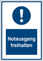 FIXMAN Schild 'Notausgang Freihalten' – 450 X 200 Mm, Starre Ausführung, Gut Lesbar