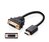 Kabel przewód adapter przejściówka DVI żeński - HDMI męski 22cm czarny