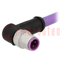 Plug; M12; PIN: 4; male; B code-Profibus; 1.5m; Insulation: PVC