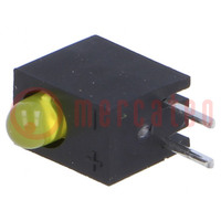LED; dans un boîtier; 3mm; Nb.de diodes: 1; jaune; 20mA; 60°
