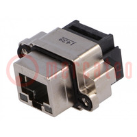 Connector: RJ45; socket; with LED; IP68; for panel mounting; THT