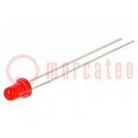 LED; 3mm; red; 23÷110mcd; 90°; Front: convex; 2÷2.5V; No.of term: 2