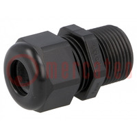 Cable gland; with long thread; PG13,5; IP68; polyamide; black