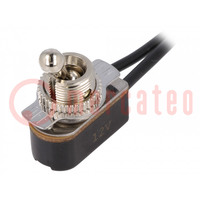 Switch: toggle; Pos: 2; SPST; ON-OFF; 3A/250VAC; 6A/12VDC; 50mΩ; 1kV
