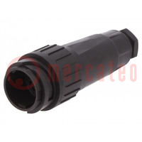 Connector: circular; plug; for cable; PIN: 18; male; w/o contacts