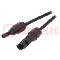 Cable: solar; male; female; 4mm2; plug; plug; PIN: 1; 10m; straight
