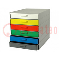 Set with drawers; stationary; polystyrene; grey