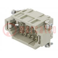 Connector: HDC; contact insert; male; EPIC H-EE; PIN: 18; 18+PE