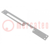 Frontal plate; long,flat; W: 25mm; for electromagnetic lock; grey