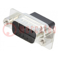 D-Sub; PIN: 9; plug; male; for cable; crimped; Type: w/o contacts
