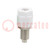 Socket; 4mm banana; 36A; white; nickel plated; on panel,screw