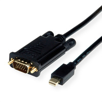 ROLINE Cable Mini DisplayPort - VGA, Mini DP M - VGA M, zwart, 5 m