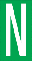 Buchstaben - N, Grün, 57 x 22 mm, Baumwoll-Vinylgewebe, Selbstklebend, B-500