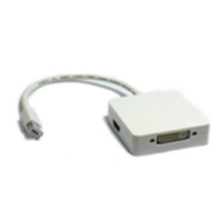 3in1 Mini DisplayPort HDMI DVI Adapter für Macbook® etc. - 20 cm - weiß