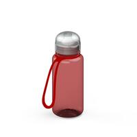 Artikelbild Trinkflasche "Sports", 400 ml, inkl. Strap, transparent-rot/transparent